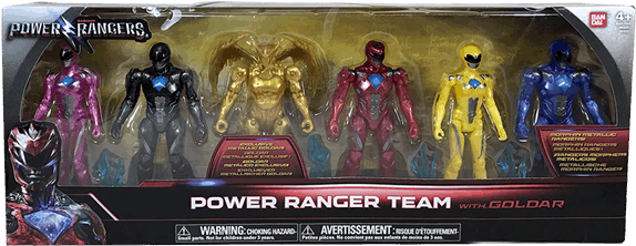 Mighty Morphin' Power Rangers - Power Rangers Movie 5" Morphin Metallic Rangers Team (600x600), Png Download