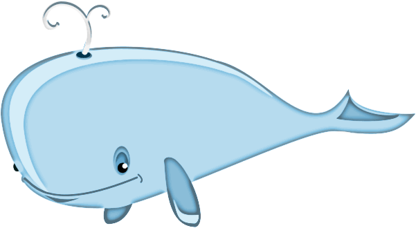 Cartoon Whale Clipart - Blue Whale Shower Curtain (601x330), Png Download