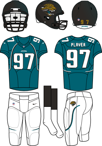 Jacksonville Jaguars - New York Jets Home Uniform (348x500), Png Download