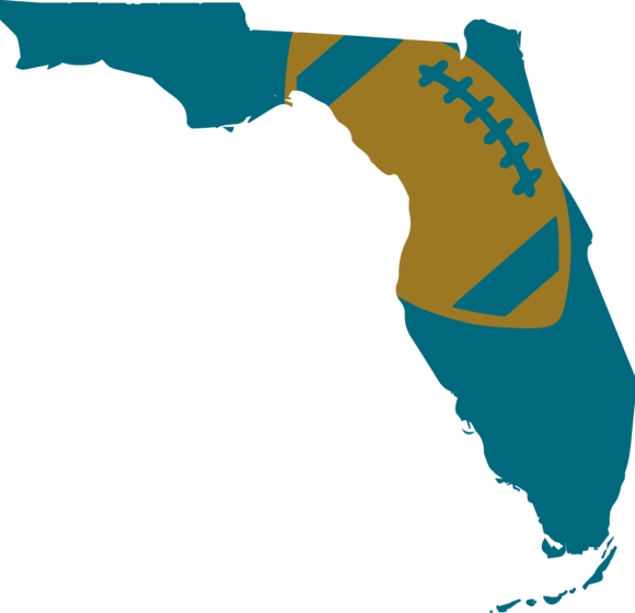 Jacksonville Football Design - Map Of Florida Memes (580x560), Png Download