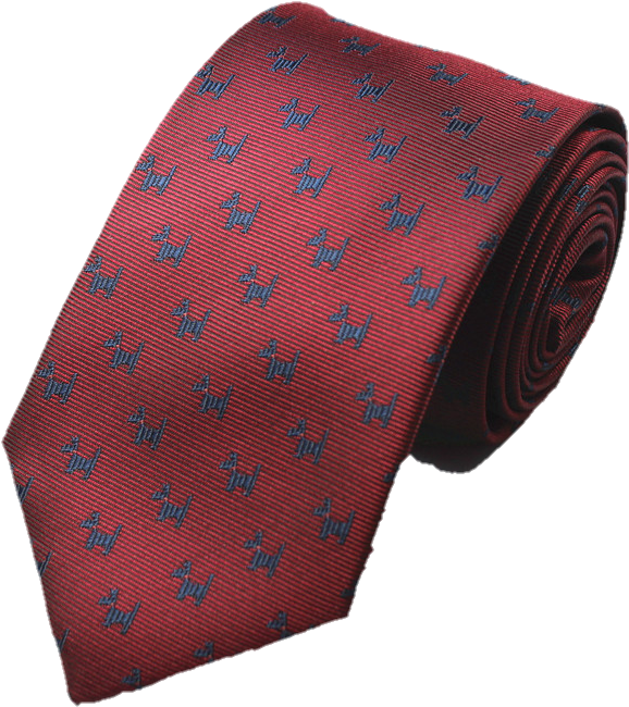 Red Necktie With Blue Dogs - Silk (800x800), Png Download