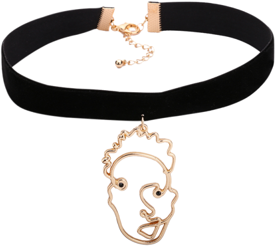 Clipart Download Ad Hollow Out Face Black Item Type - Necklace (558x744), Png Download