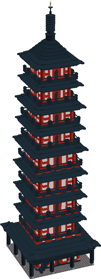 Fangta - Pagoda (378x895), Png Download