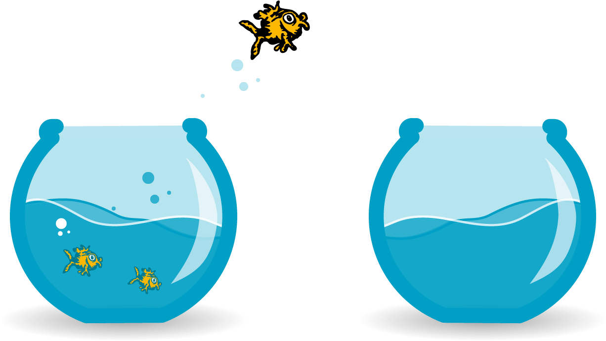 Fish Bowl Fish Tank Aquarium Goldfish Jump White - Fish Jumping Bowl Icon (1920x1080), Png Download