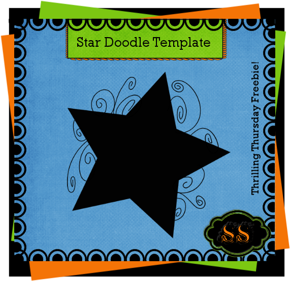 Doodle Star Template Is Really Large - Star Template (600x600), Png Download