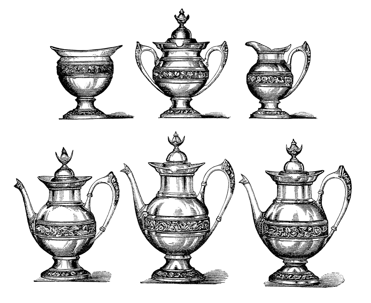 Coffee, Vintage, Teapot, Coffeepot, Coffee Pot - Vintage Illustration Tea (1280x1047), Png Download