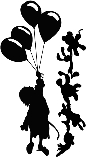 Adesivo De Parede Criança E Balões - Criança Segurando Balão Em Png (600x600), Png Download