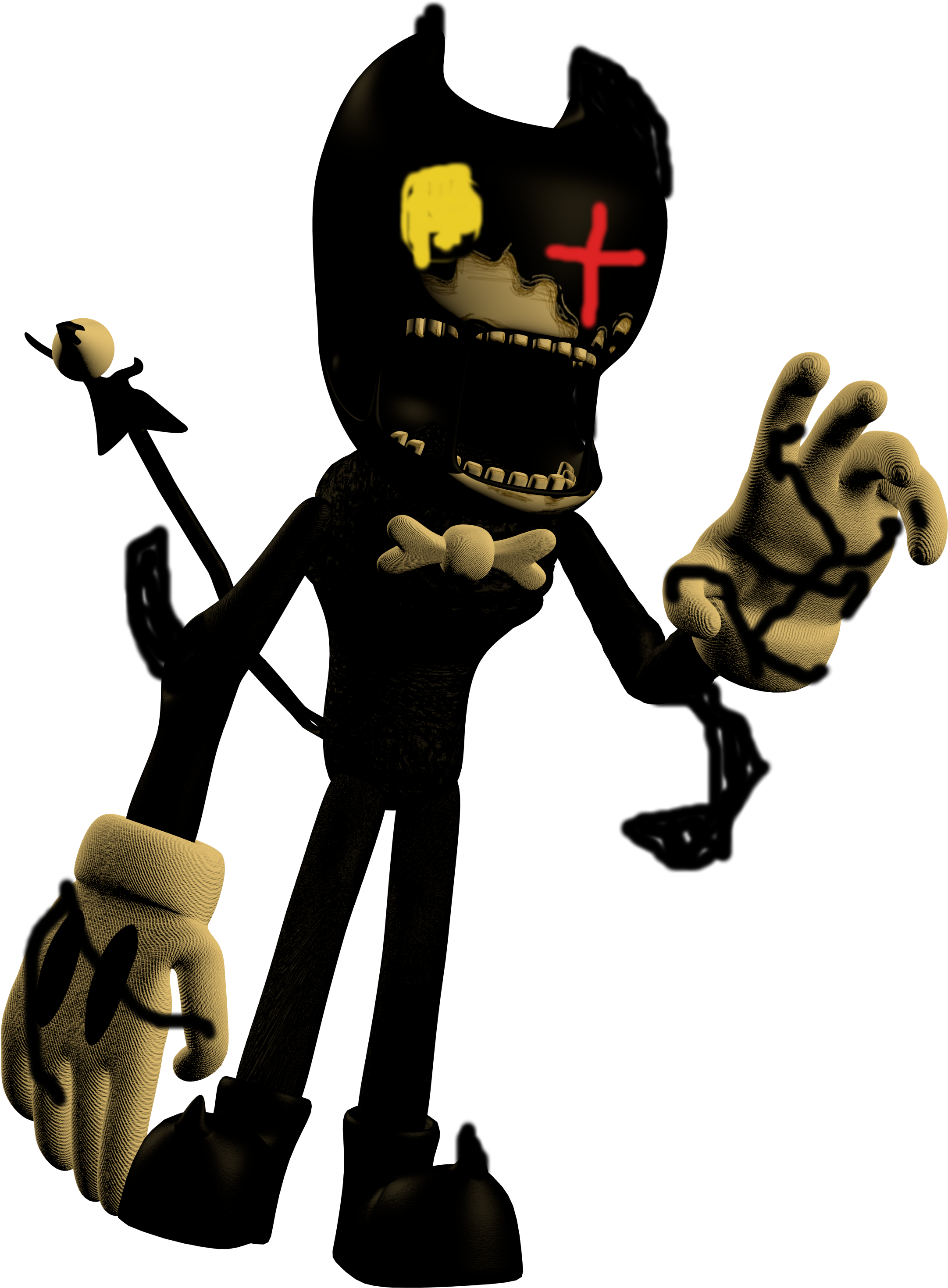 Yellow Eye Creepy Creature Called Yellow Eye - Bendy In Nightmare Run Soup (2304x3150), Png Download