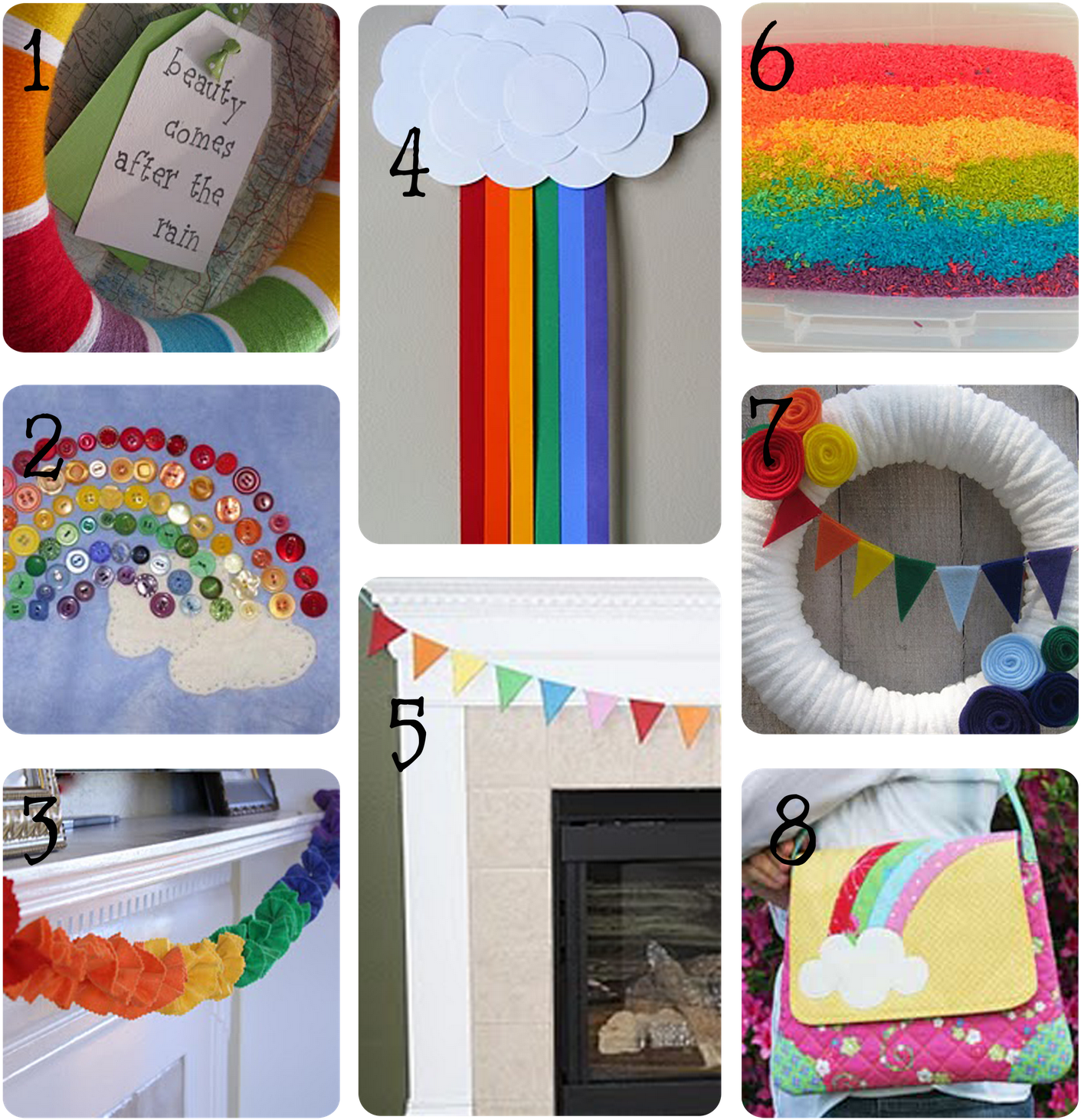 Rainbow Wreath By Real Life - Craft (1547x1600), Png Download