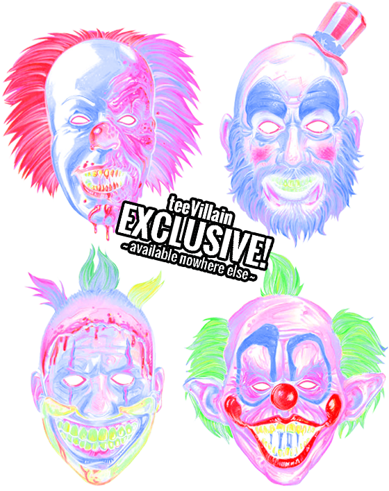 Clown Masks By Zacharyjacksonbrown - Illustration (600x758), Png Download