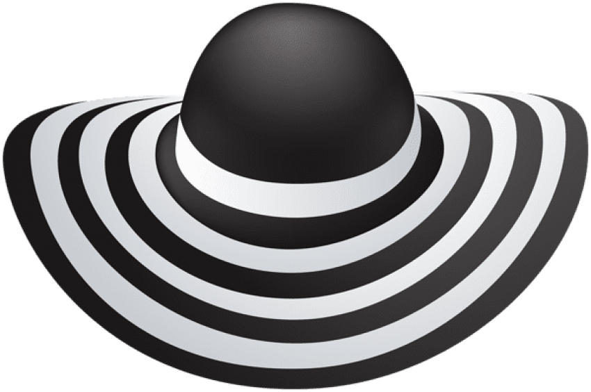 Free Png Download Striped Sun Hat Clipart Png Photo - Black-and-white (850x564), Png Download
