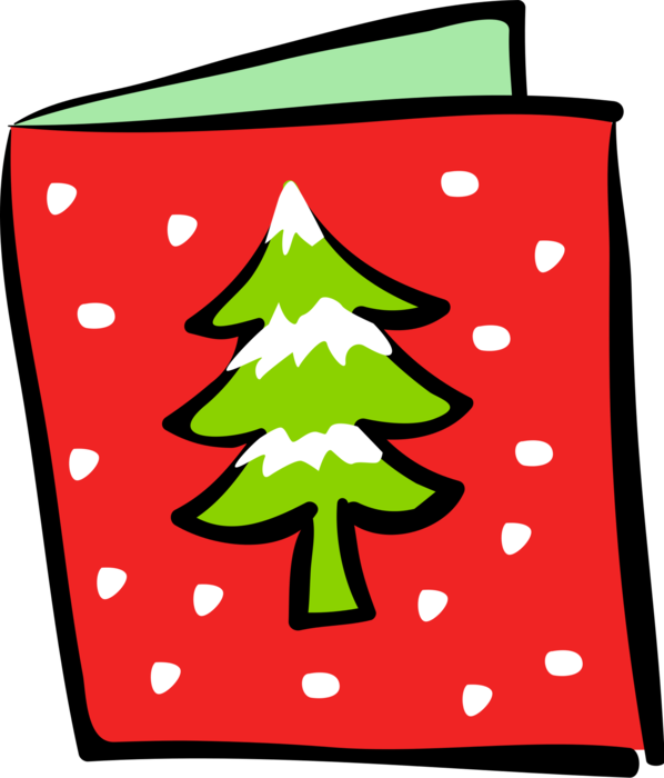 Vector Illustration Of Holiday Festive Season Christmas - Transparent Christmas Card Clipart (598x700), Png Download