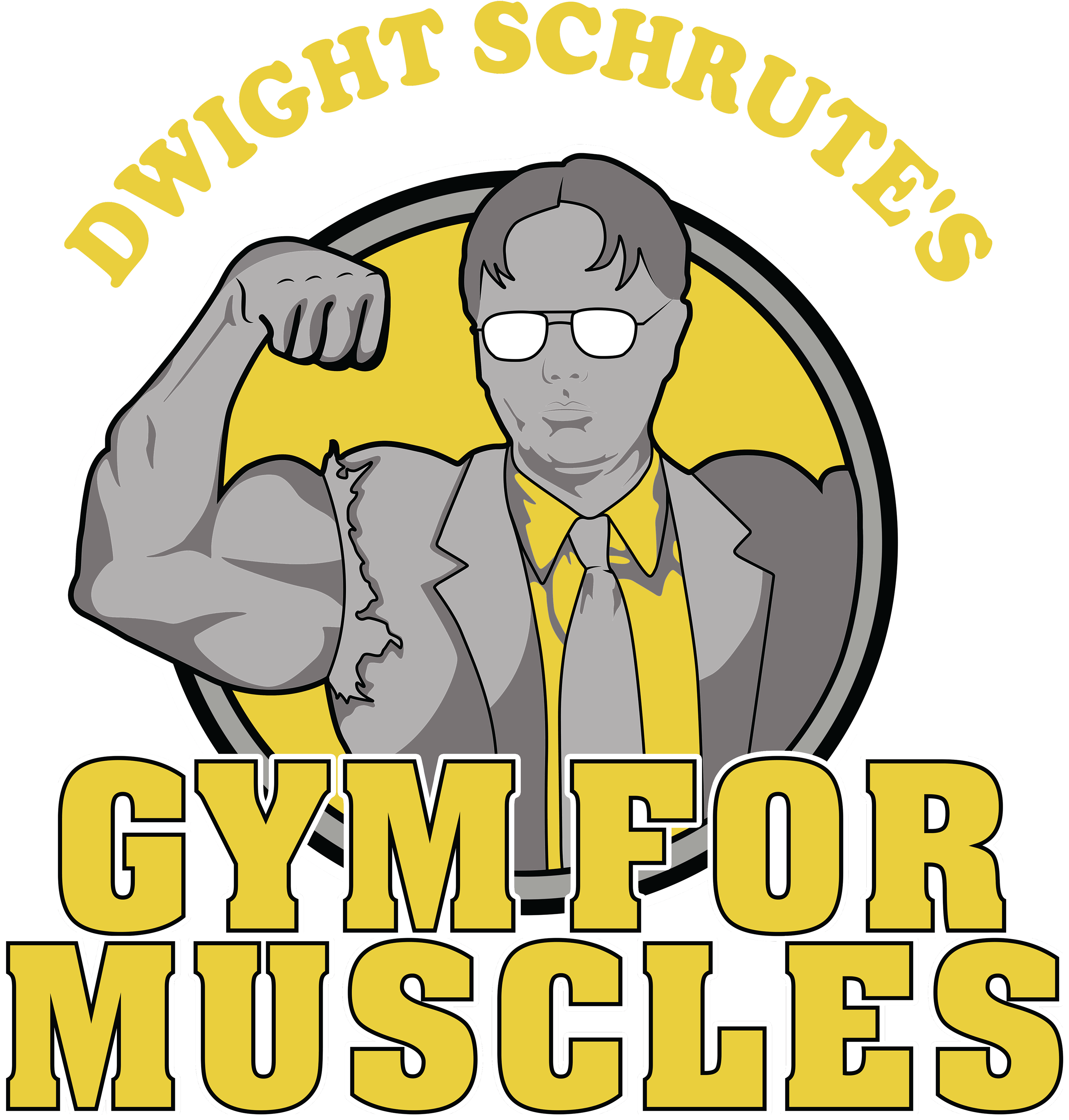 Dwight Schrute's Gym For Muscles - Cartoon (3840x3840), Png Download