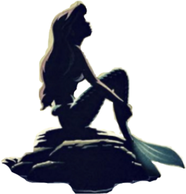 Arielle Mermaidtail Fishtail Tail Mermaid Siren Sirena - Ariel Silhouette On Rock (1024x1024), Png Download