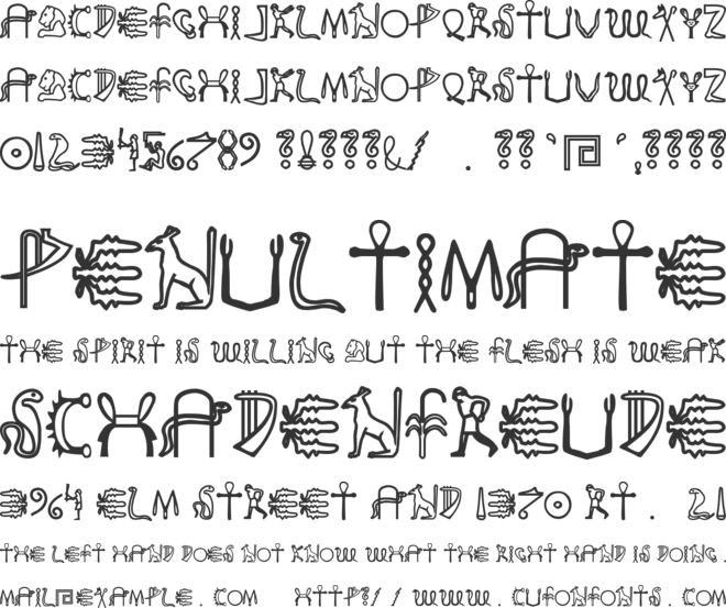Fake Hieroglyphs Font Preview - Font Frutiger Lt Std (660x553), Png Download
