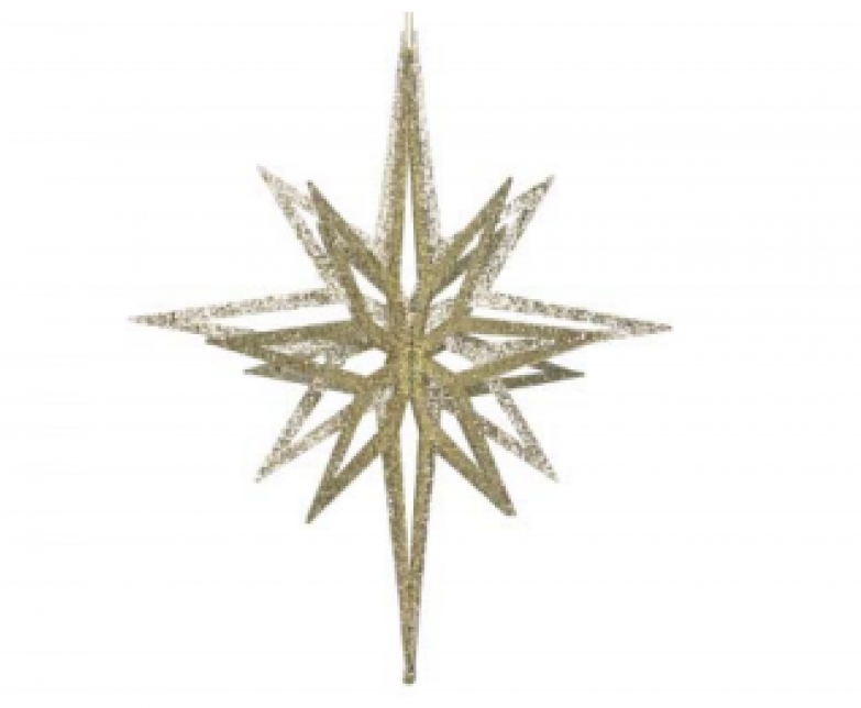 Gold Bethlehem Star Ornaments (782x1000), Png Download