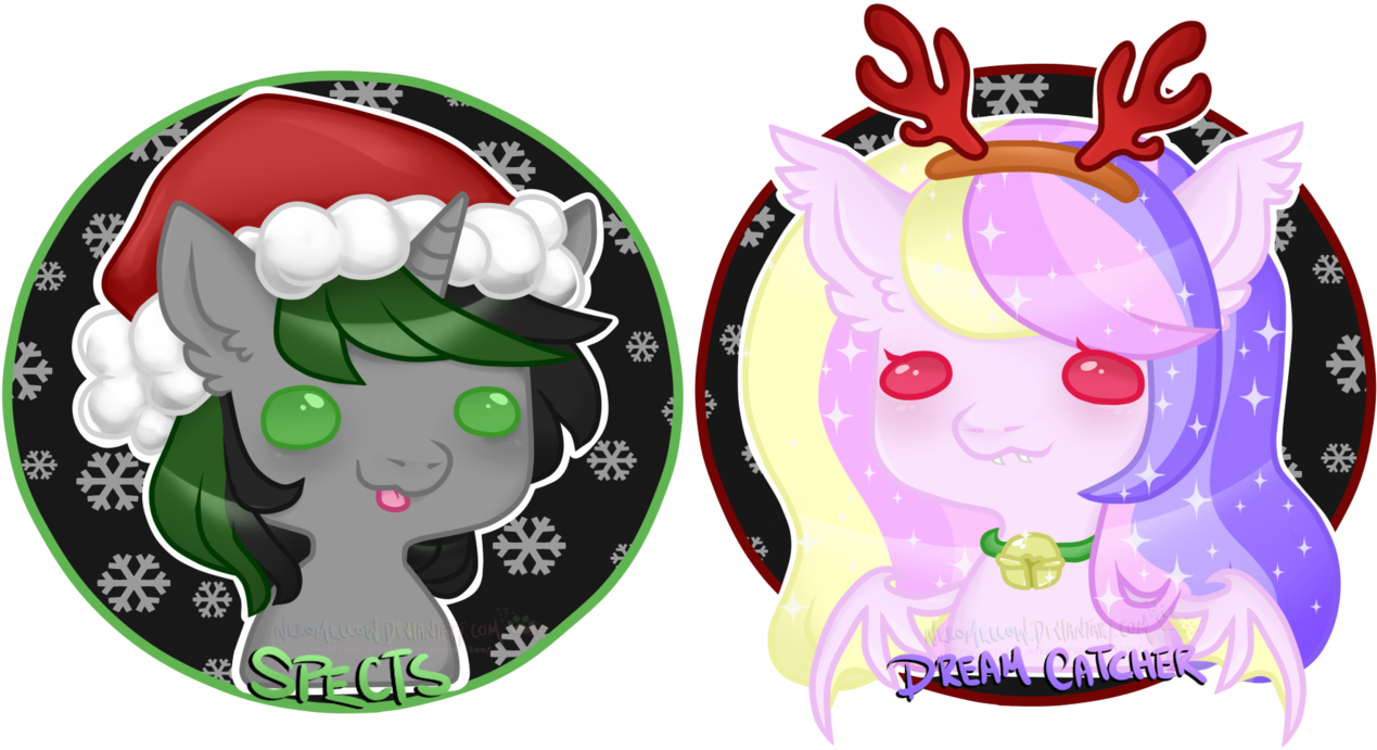 Nekomellow, Bat Pony, Bat Pony Oc, Bust, Christmas, - Cartoon (1280x698), Png Download