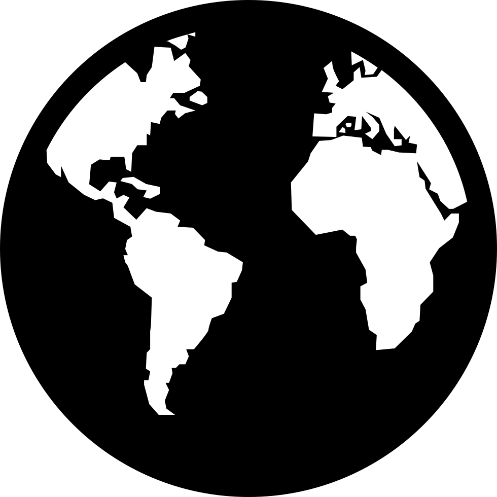 Graphic Black And White Dk Png Icon Free Download Onlinewebfonts - World Map (980x980), Png Download