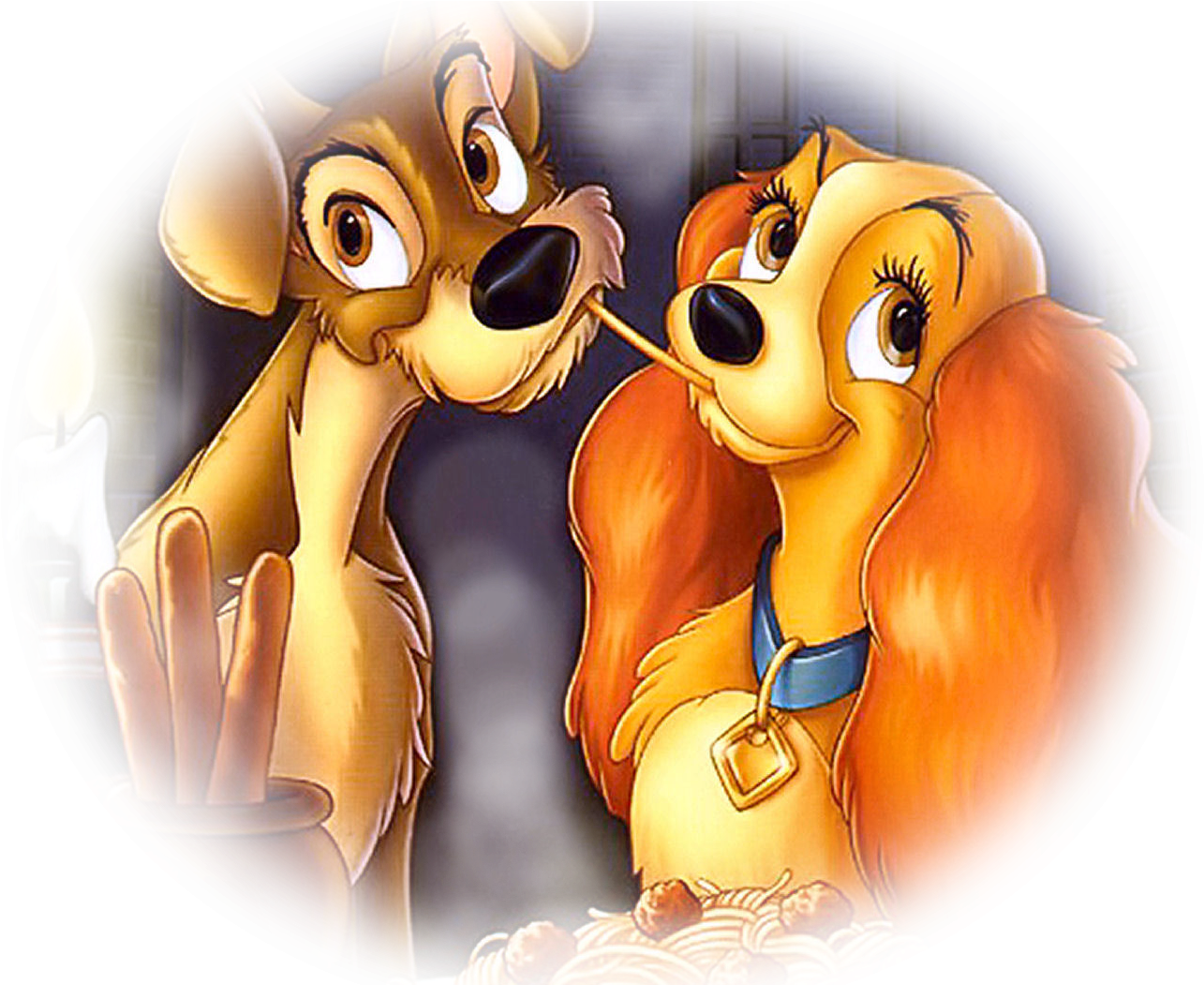 Lady And Tramp Couple Tube Illustration - Romantic Lady And The Tramp (1680x1050), Png Download