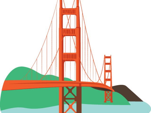 Golden Gate Clipart Beam Bridge - San Francisco Bridge Clipart (640x480), Png Download