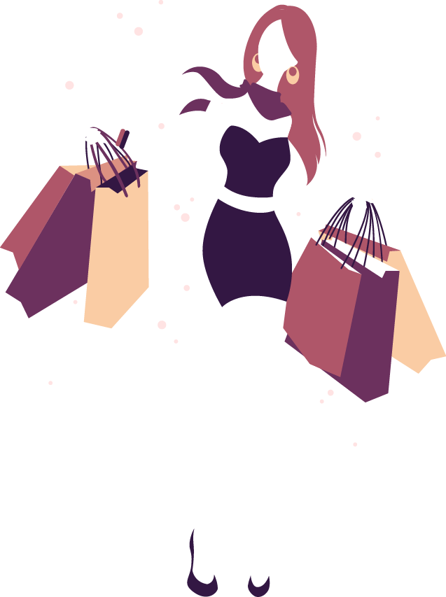 Png Transparent Library Girl Illustration Silhouette - Shopping Girl Silhouette Png (637x853), Png Download
