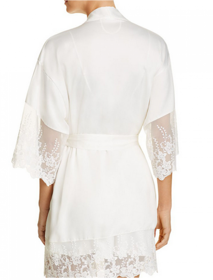 High Quality100% Silk Lace Trim Short Sleeves Sexy - Gown (1700x980), Png Download