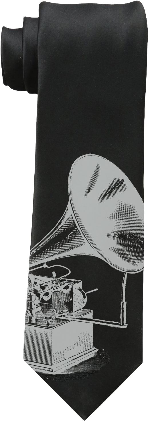 Phonograph Tie V=1462559585 - Illustration (869x1606), Png Download
