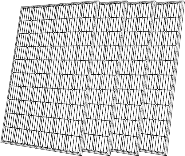 4 Canadian Solar 275-watt Panels - Mesh (640x559), Png Download
