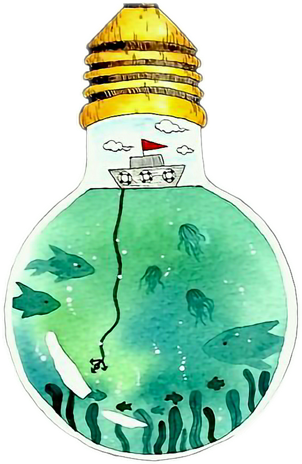 Report Abuse - Light Bulb Watercolor Painting (1024x1575), Png Download
