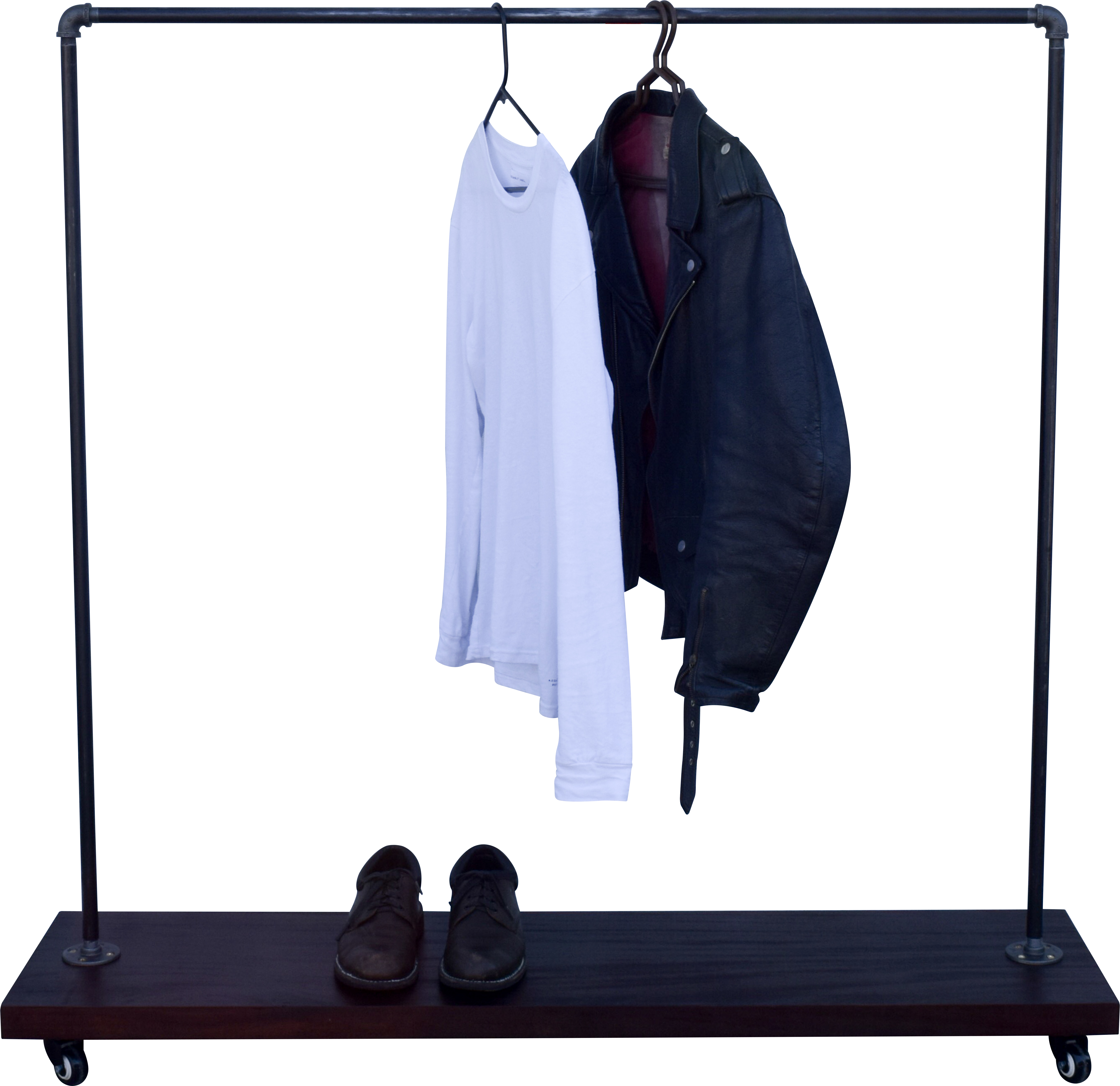 Industrial Pipe Clothing Rack By Diy Cartel - Room (6000x5557), Png Download