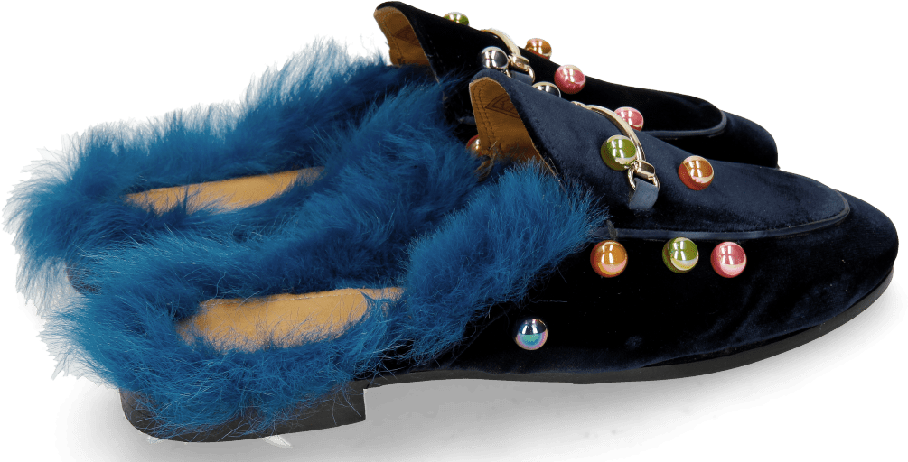 Mules Scarlett 4 Velluto Midnight Small Bubbles Multi - Suede (1024x1024), Png Download