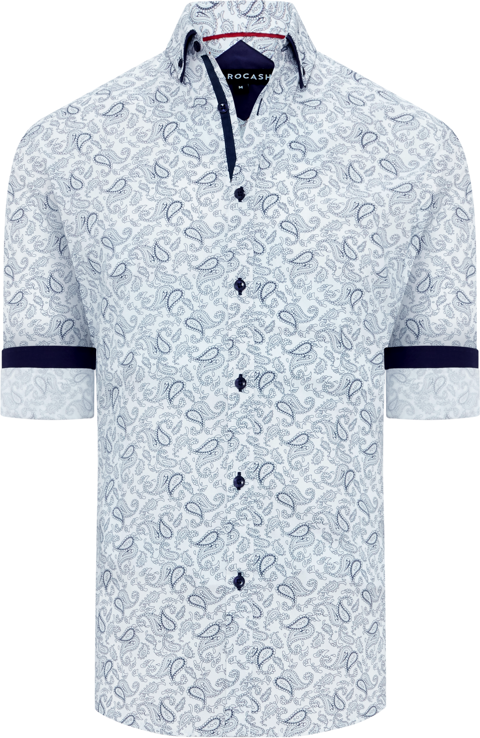 White Mystic Slim Paisley Print Shirt - Polo Shirt (3000x3000), Png Download