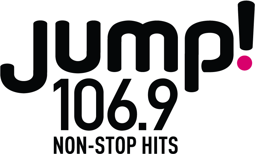 Jump Logo Vert 226 White - Jump 106.9 (900x570), Png Download