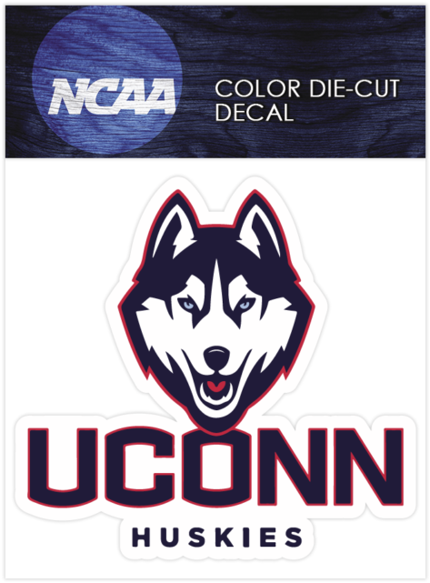 Uconn Huskies Logo Ncaa Die Cut Vinyl Car Sticker Bumper - Ncaa (640x640), Png Download