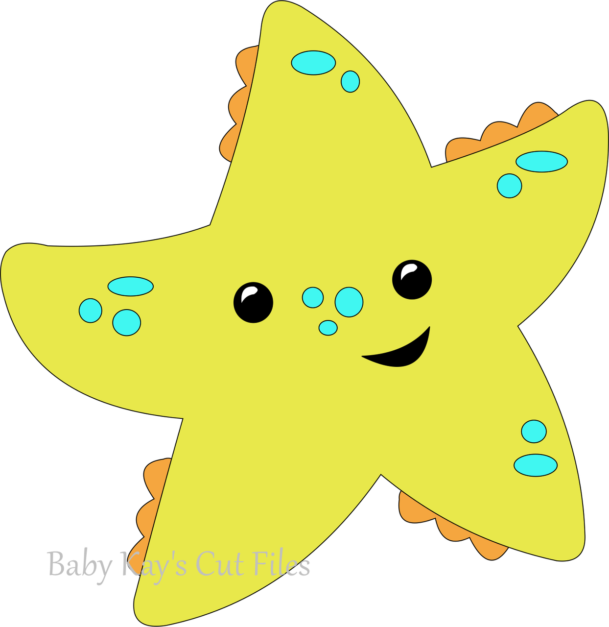 Cut File Starfish (1244x1280), Png Download