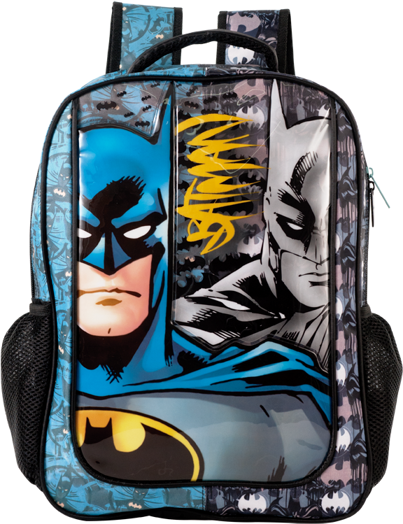 Mochila Batman Faces Grande - Mochila De Carrinho Batman (589x752), Png Download