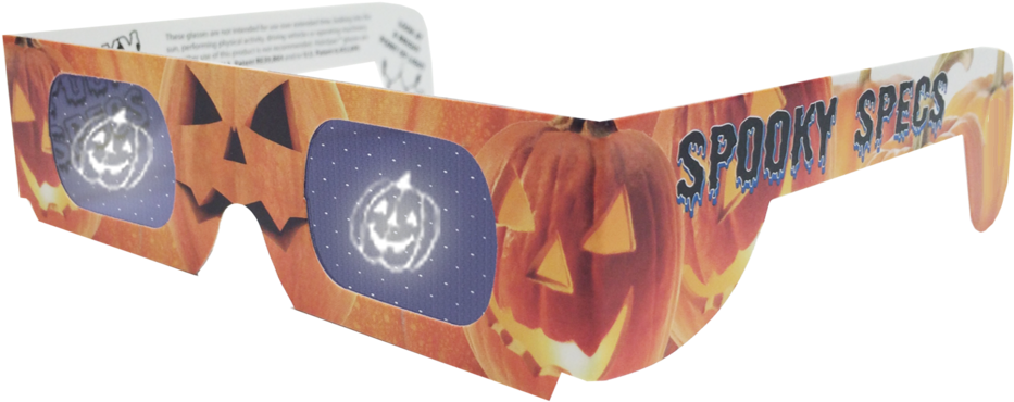 Halloween Pumpkin Glasses - Paper Holographic Glasses (1024x482), Png Download