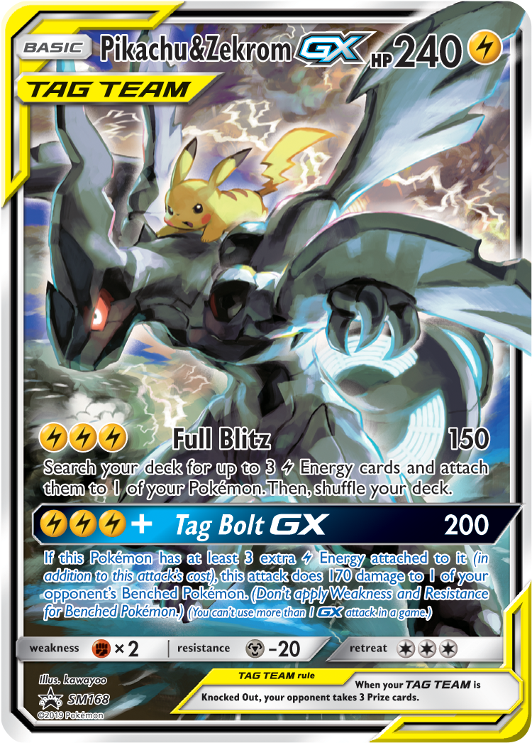 01 Of - Pikachu And Zekrom Gx (819x1114), Png Download