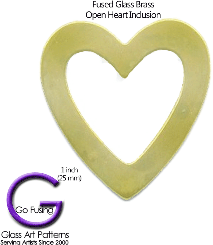 Fused Glass Brass Inclusion - Heart (800x800), Png Download