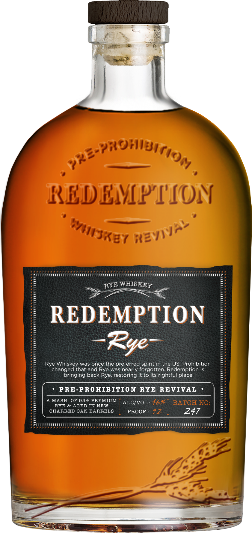 Bottle Shot Production Quality - Redemption Bourbon (841x1777), Png Download