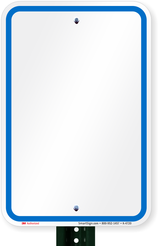 Blank Sign, Blue Printed Border - Flat Panel Display (800x800), Png Download