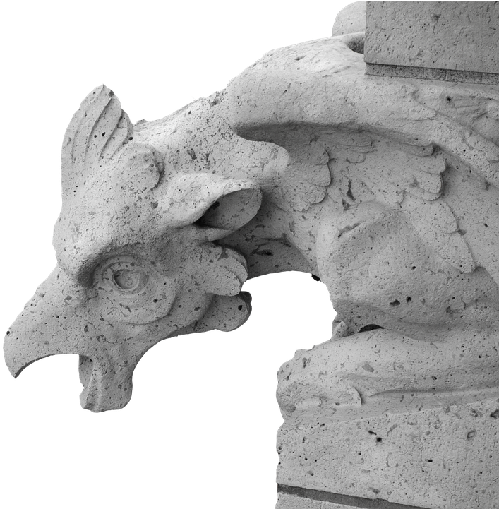 Gargoyle, Paris, Cathedral, French, Gothic, Statue - Gargouille Png (720x720), Png Download