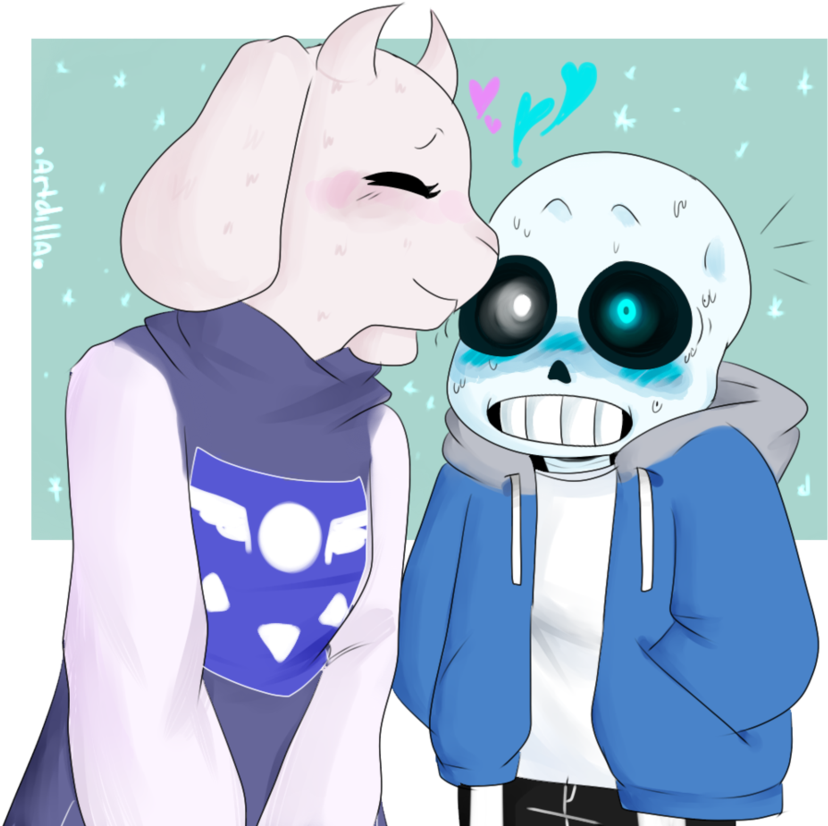 «\vtvb,sans,undertale - Sans And Toriel Cute (915x873), Png Download