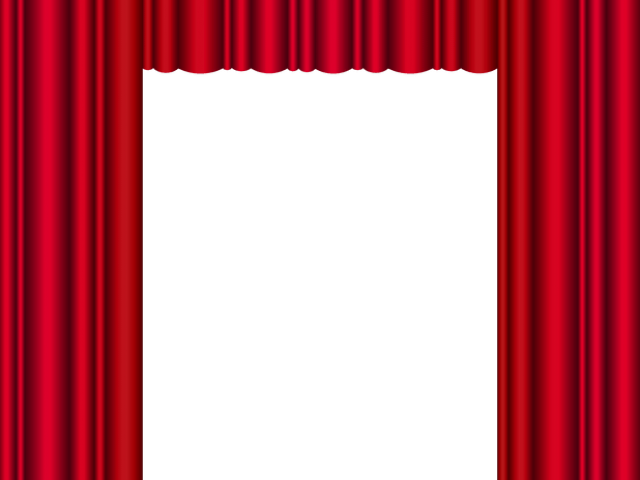 Curtain Clipart Golden Stage - Picture Frame (640x480), Png Download