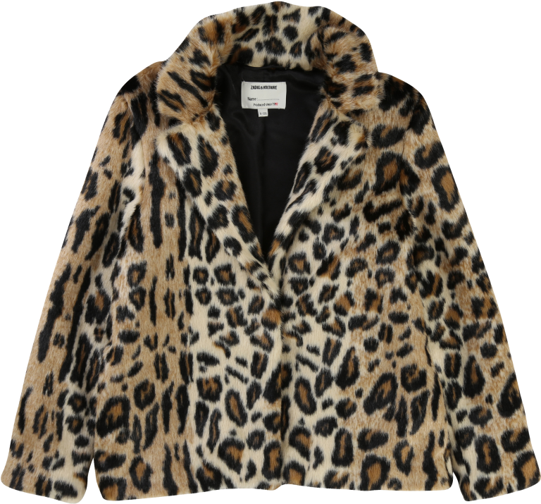 Zadig & Voltaire Kids Faux Fur Coat Leopard - Fake Fur Leopard Meisje (960x720), Png Download