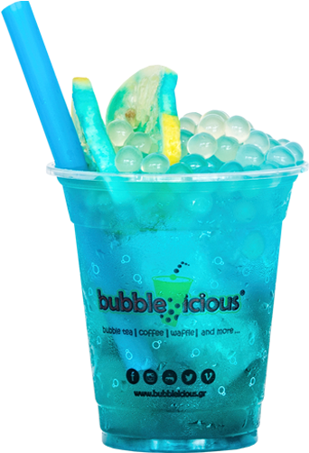 Blue Lagoon - Blue Bubble Tea Png (670x500), Png Download