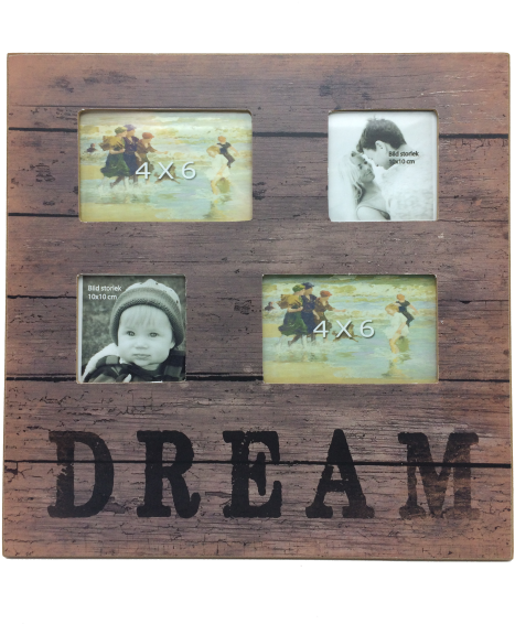 Vintage Home Decor Multi Picture Frame Wooden Decoration - Splashing (500x666), Png Download
