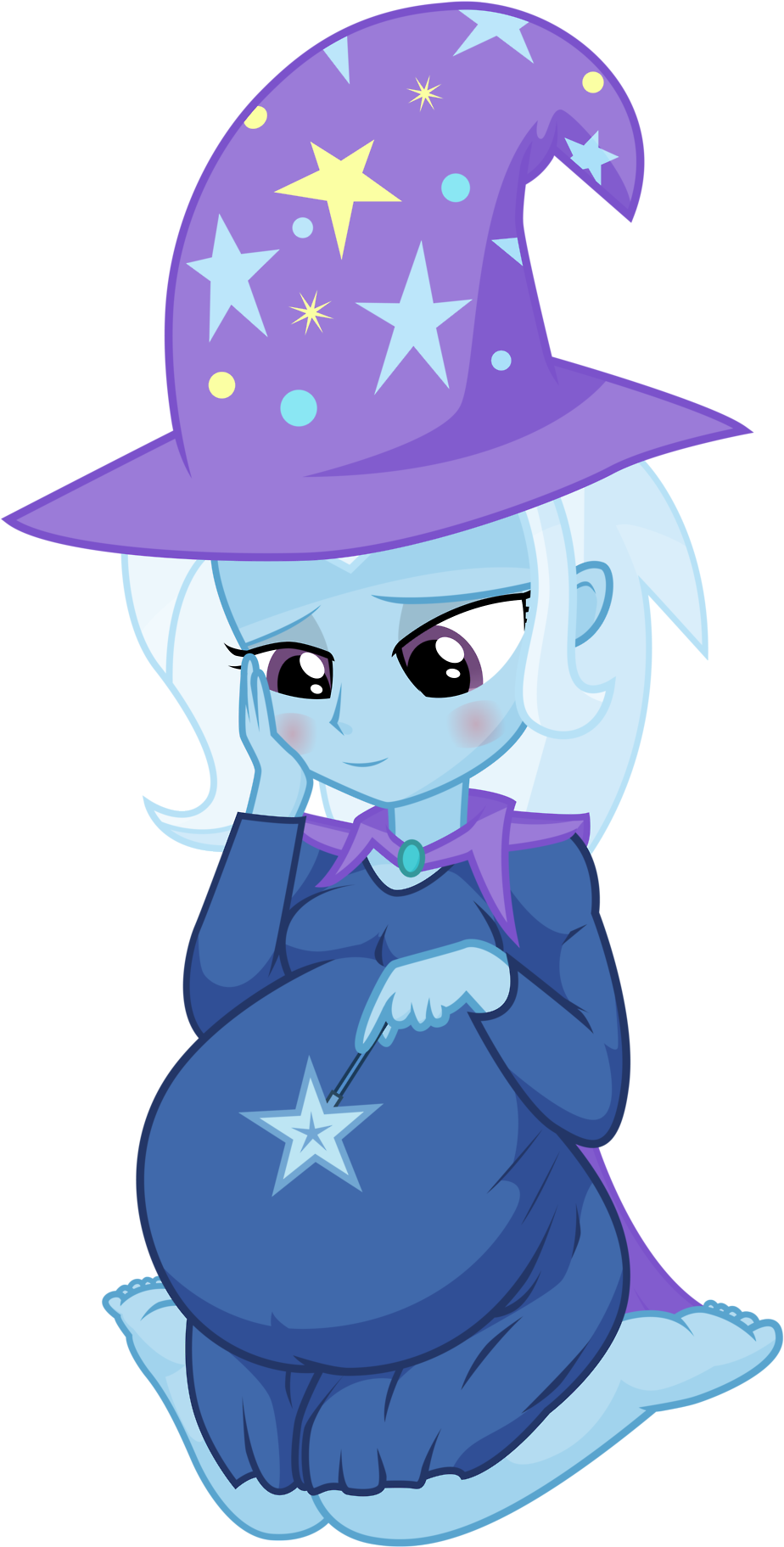 Xniclord789x, Barefoot, Blushing, Cape, Clothes, Cute, - Mlp Trixie Pregnant (1016x1920), Png Download