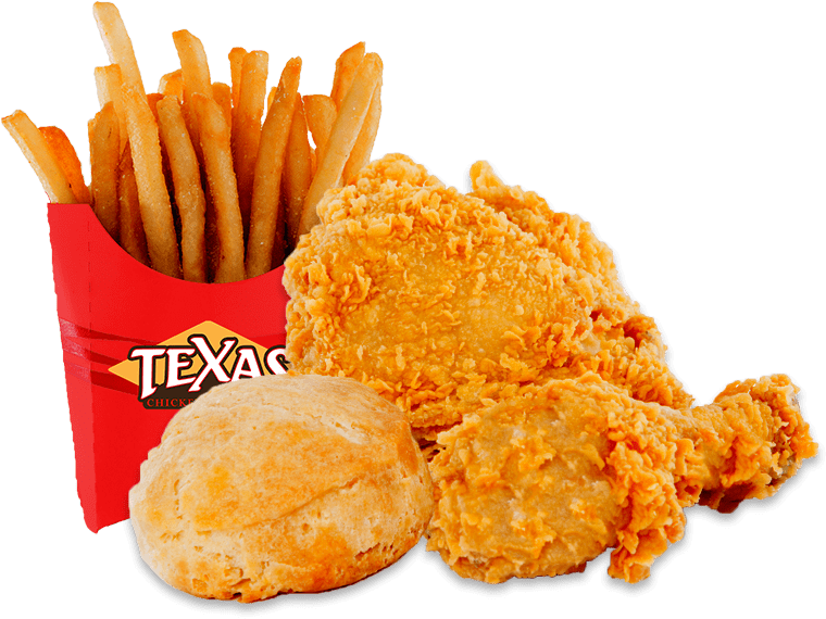 Texas Chicken And Burgers - 2 Pc And A Biscuit (801x638), Png Download