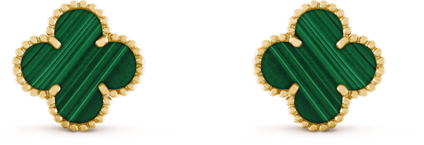 Vintage Alhambra Earrings - Van Cleef And Arpels Green Earrings (2000x2000), Png Download